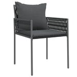 vidaXL Set de 3 Noir  Gris foncé Rattan PE Standard Robuste