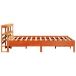 vidaXL Cadre de lit sans matelas cire marron 135x190cm bois pin massif