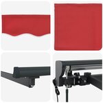 vidaXL Auvent Rétractable Rouge 350x250 cm tissu