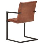 vidaXL Chaises à manger cantilever lot de 2 marron cuir véritable