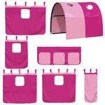 vidaXL Lit mezzanine enfants et tunnel rose 90x200cm bois pin massif