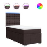 vidaXL Sommier à lattes de lit avec matelas Marron foncé 100x200 cm