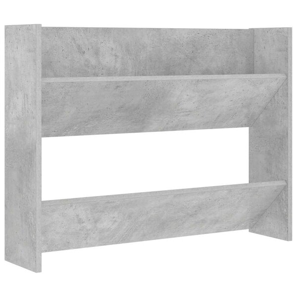 vidaXL Armoire à chaussures murale Gris béton 80x18x60 cm Aggloméré