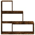 vidaXL Étagère séparatrice de pièce 3 niveaux chêne fumé 123x29x123 cm