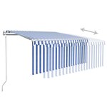 vidaXL Auvent automatique store capteur de vent LED Bleu/blanc