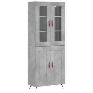 vidaXL Buffet haut Gris béton 69 5x34x180 cm Bois d'ingénierie