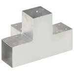 vidaXL Connecteur de poteau Forme en X Métal galvanisé 91x91 mm