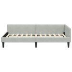 vidaXL Cadre de lit d'angle avec tête de lit Gris clair 90 x 190 cm