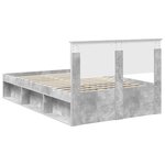 vidaXL Cadre de lit avec tête de lit Béton 120 x 190 cm Pin massif