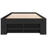 vidaXL Cadre de lit sans matelas noir 100x200 cm bois d'ingénierie