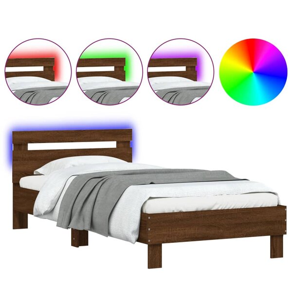 vidaXL Cadre de lit sans matelas avec lumières LED 100x200 cm