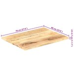 vidaXL Dessus de table Bois de manguier solide 25-27 mm 70x60 cm