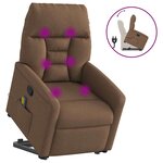 vidaXL Fauteuil de massage inclinable Marron Tissu