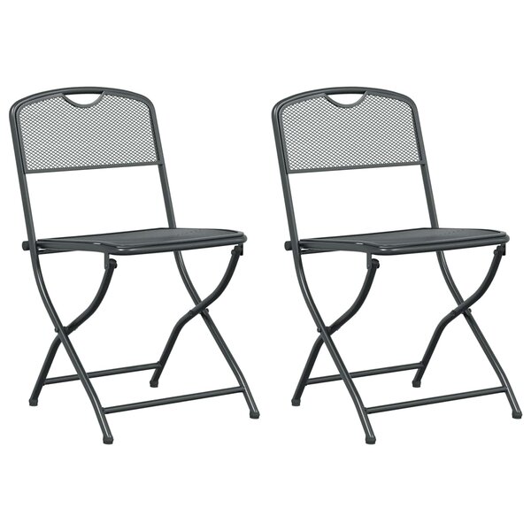 vidaXL Chaises de jardin 2 pc Anthracite Fer Convertible