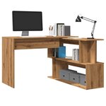 vidaXL Bureau d'angle chêne artisanal 200 5x50x76 cm bois d'ingénierie
