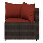 vidaXL Salon de jardin 4 Pièces avec coussins Marron Résine tressée