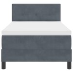 Lit Box Spring vidaXL avec Matelas & LED Gris Foncé 80x200 cm Velours