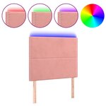 vidaXL Tête de lit à LED Rose 100x5x118/128 cm Velours