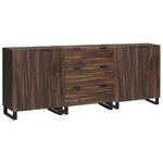 vidaXL Ensemble de mobilier de salle de bain avec tiroir 3 Pièces Marron