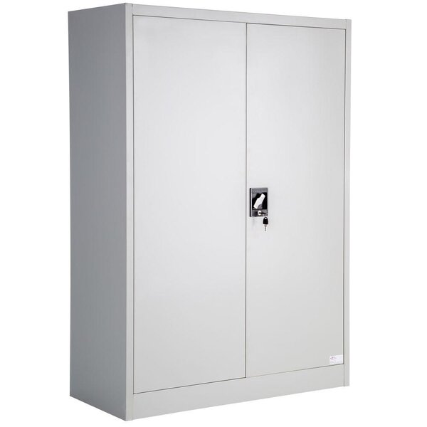 Armoire de bureau verrouillable dotée de 3 étagères meuble 4 niveaux gris 08_0000381
