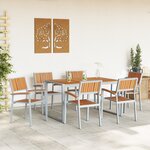 vidaXL Ensemble de salle à manger de jardin 7 pièces en bois massif d'acacia et métal