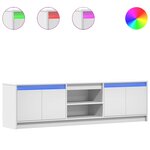 vidaXL Meuble TV avec LED blanc 180x34x50 cm bois d'ingénierie