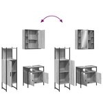 vidaXL Ensemble d'armoires de salle de bain 3 Pièces sonoma gris