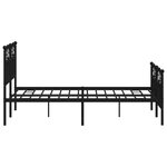 vidaXL Cadre de lit métal sans matelas avec pied de lit noir 120x190cm