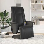 vidaXL Fauteuil inclinable de massage repose-pieds noir similicuir