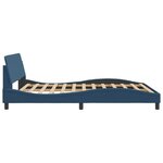 vidaXL Cadre de lit avec tête de lit sans matelas bleu 160x200cm tissu