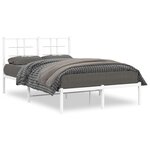 vidaXL Cadre de lit métal sans matelas et tête de lit blanc 120x190 cm
