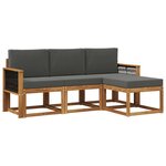 vidaXL Ensemble de canapés d'extérieur 4 pc Naturel et Anthracite