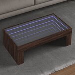 vidaXL Table basse avec LED infini chêne marron 90x50x30 cm