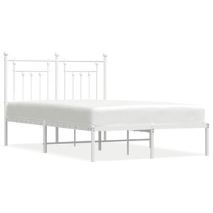 vidaXL Cadre de lit métal sans matelas et tête de lit blanc 120x200 cm