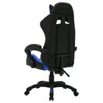 Chaise fauteuil siège pivotante de bureau informatique étude de jeux vidéo avec LED RVB et similicuir bleu 02_0024201