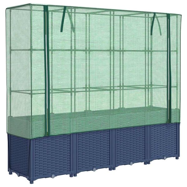 vidaXL Jardinière surélevée avec housse aspect rotin 160x40x153 cm