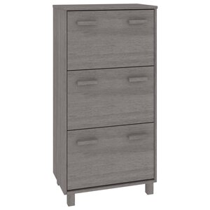 vidaXL Armoire à chaussures HAMAR Gris clair 59 5x35x117 cm Pin massif