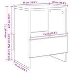 vidaXL Étagère à magazines 2 Pièces Chêne noir 35 x 30 x 45 cm