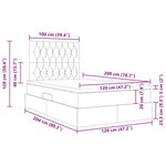 vidaXL Lit de rangement LED avec matelas Gris foncé 120 x 200 cm Tissu