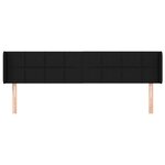 vidaXL Tête de lit avec oreilles Noir 203x16x78/88 cm Tissu