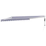 vidaXL Auvent rétractable automatique bleu et blanc 4x3 m