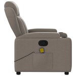 vidaXL Fauteuil inclinable de massage en tissu taupe