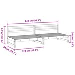 vidaXL Sofa de jardin milieu Pin massif Brun Ciré 240 x 84 x 70 cm