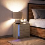 vidaXL Armoire de chevet avec lumières LED chêne sonoma