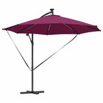 vidaXL Parasol Bordeaux 294 x 294 x 248 cm Polyester et Aluminium