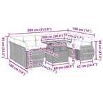 vidaXL Salon de jardin avec coussins 10 Pièces beige résine tressée