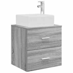vidaXL Vanité de lavabo mural Sonoma gris 49 5 x 41 x 63 cm