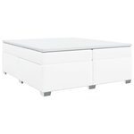 vidaXL Sommier à lattes de lit avec matelas Blanc 200x200cm Similicuir
