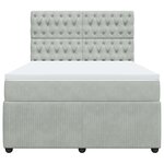 vidaXL Sommier à lattes de lit et matelas Gris clair 160x200cm Velours