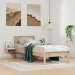 vidaXL Cadre de lit avec tête de lit Marron 75 x 190 cm Pin massif